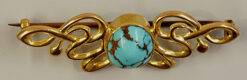Art Nouveau Turquoise Brooch