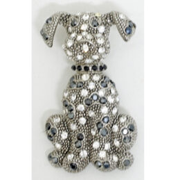Pooch Brosche, Hart-Metall, Strass